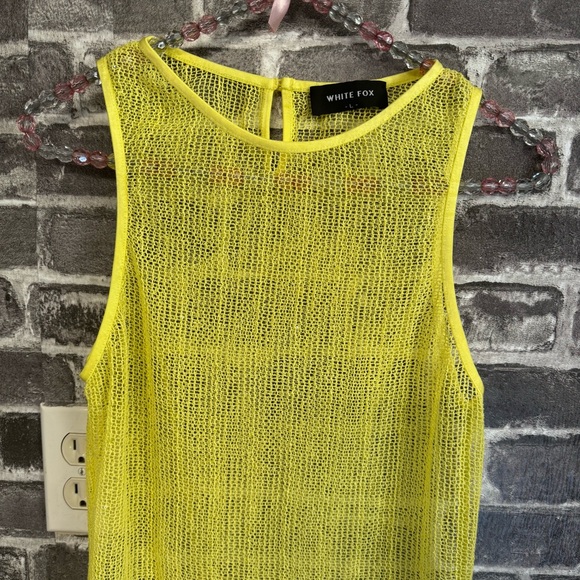 White Fox Boutique Over Him Mini Dress lemon yellow swimsuit cover up - Picture 3 of 10